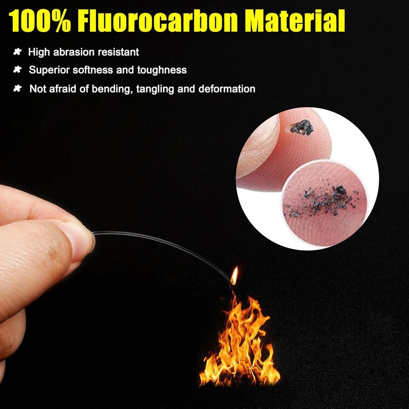 SILANON Fluorocarbon Fishing Leader, 12pcs Fluorocarbon Leader Line with Swivels Snap Invisible Fishing Wire Leader Connect Tackle Lures Bait Hooks for Saltwater Freshwater - Image 4